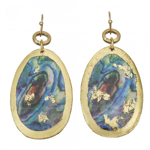 [EV.FASH.0052097] Abalone Oval Earrings
