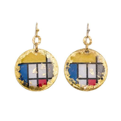 [EV.FASH.0052236] Mondrian Disc Earrings