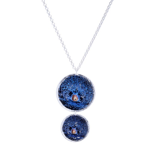 Blue Clam Double Disc Pendant