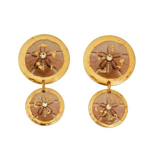 [EV.FASH.0052379] Sand Dollar Double Drop Earrings