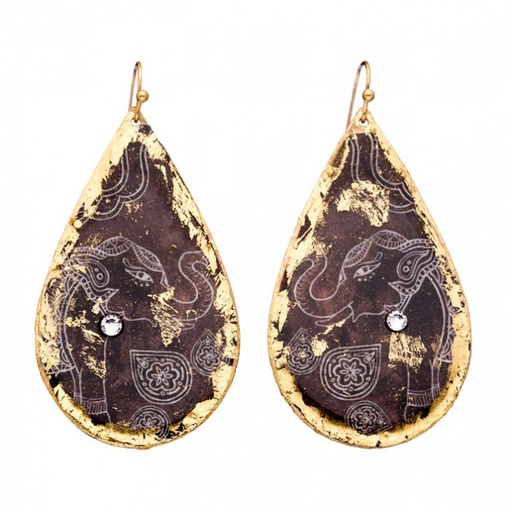 Delhi Elephant Teardrop Earrings