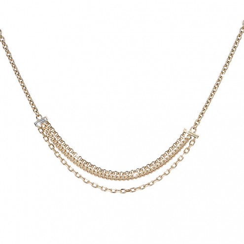 [TE.FASH.0052811] Tokyo Choker Necklace With Chains & Crystal