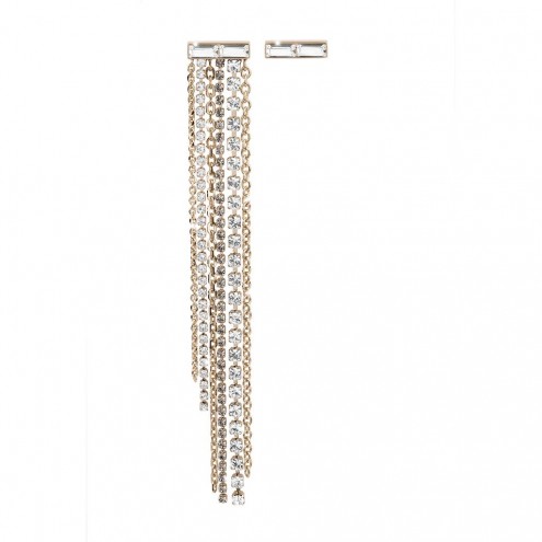 [TE.FASH.0052821] Tokyo 6 Row Long Dangle Earrings With Crystals