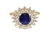 [EF.GEMS.0052904] Sapphire & Diamond Ring