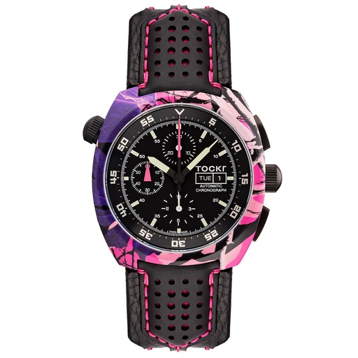 [TO.WATC.0053060] Tockr Pink Hydrodipped On Black Strap