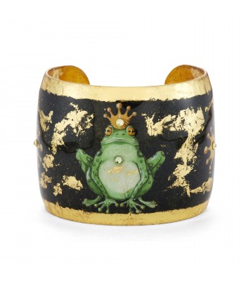 [CA.FASH.0053113] Frog King Black 2" Cuff Yellow