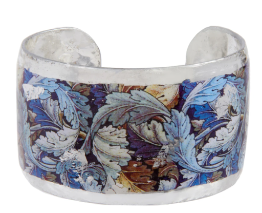 [EV.FASH.0053303] William Morris Leaves Cuff 1.5" Silver