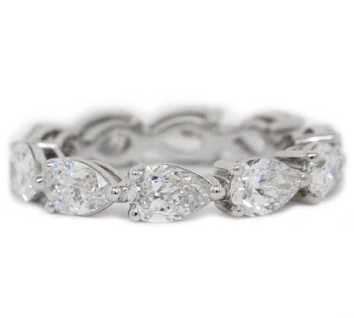 [NO.WEDD.0053466] Platinum Pear Shape Diamond East West Eternity Band