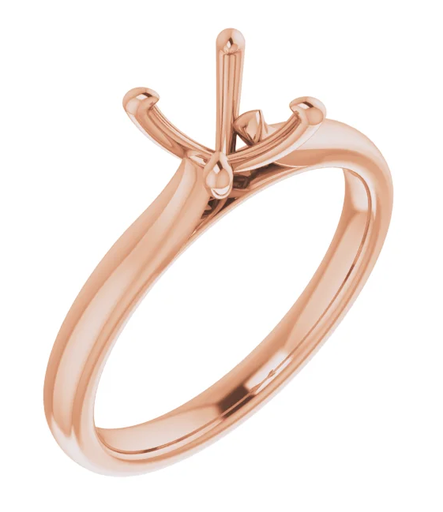 [ST.DIAM.0053529] 14k Rose 6.5 Mm Round Solitaire Engagement Ring Mounting