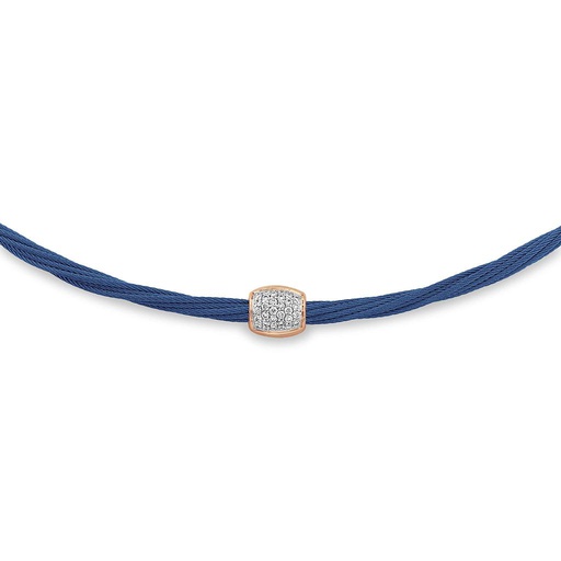 [AL.FASH.0053544] Blueberry Cable Helix Necklace With 18k Rose Gold & Diamonds