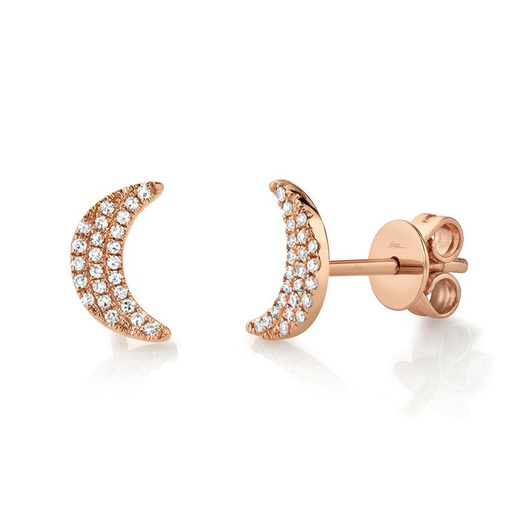Diamond Crescent Mood Stud Earrings