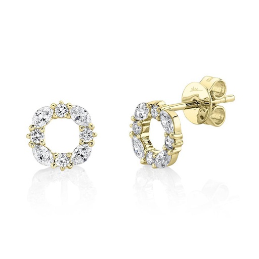 Diamond Circle Stud Earrings