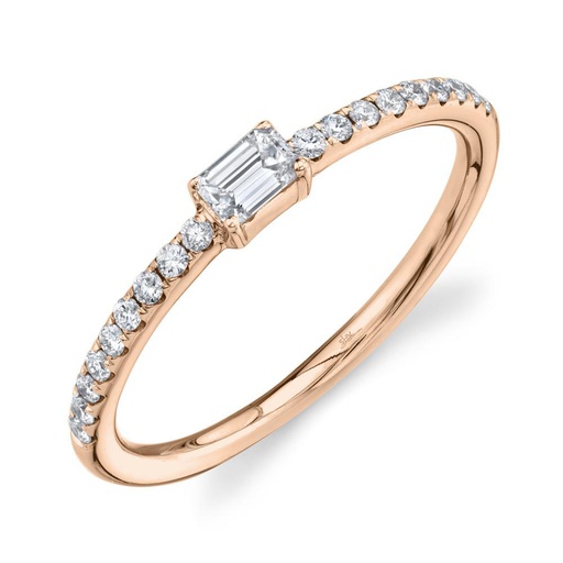 Diamond Horizontal Emerald Ring