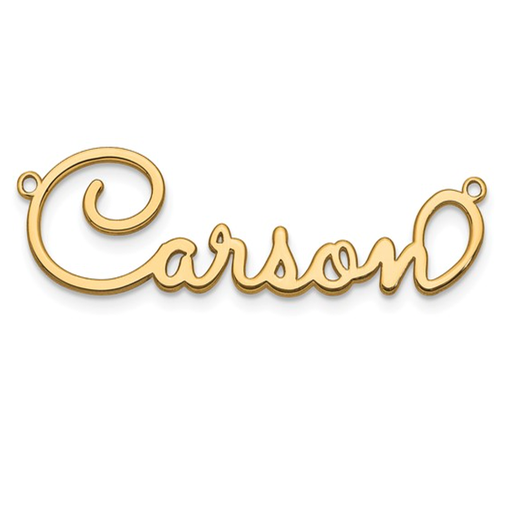 [QU.GOLD.0053740] 14ky Polished Sacramento Font Name Plate