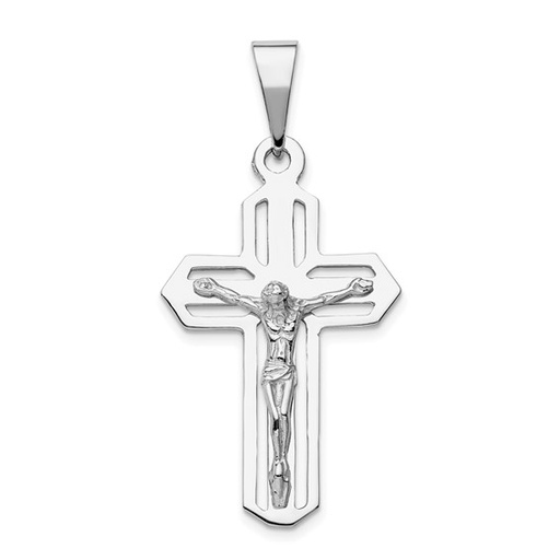 [QU.GOLD.0053868] 14k White Gold Crucifix Pendant