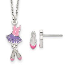 [QU.KIDS.0054318] Kids Ballerina Necklace & Earring Set