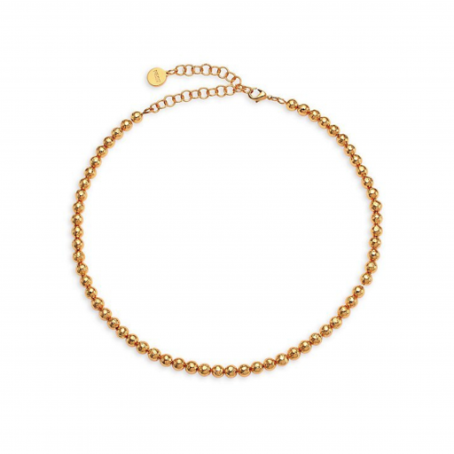 [NE.FASH.0054387] Hammered Gold Ball Necklace