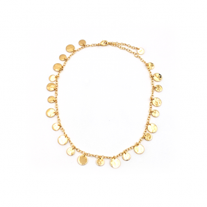 [NE.FASH.0054390] Gold Charm Choker Necklace