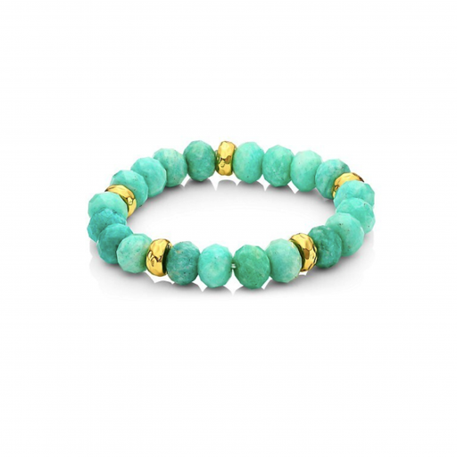 [NE.FASH.0054394] Amazonite & Gold Bracelet