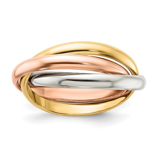 14k Tri-Color Polished Rolling Ring