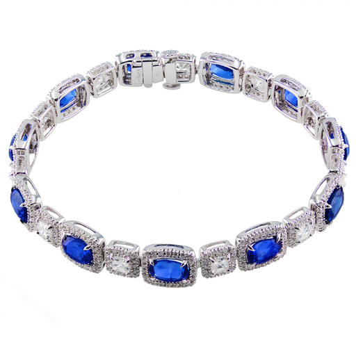 [SA.GEMS.0054475] 18k White Gold Sapphire & Diamond Bracelet