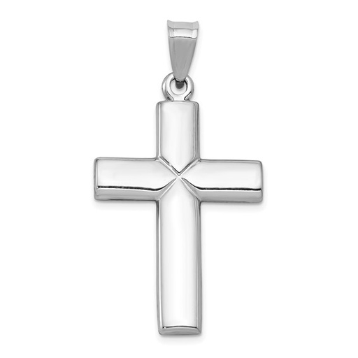 [QU.GOLD.0054485] 14k White Gold Stamping Cross Pendant