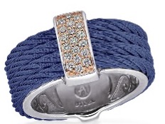 [AL.FASH.0054512] Cable Petite Monochrome Ring With 18k White Gold & Diamonds