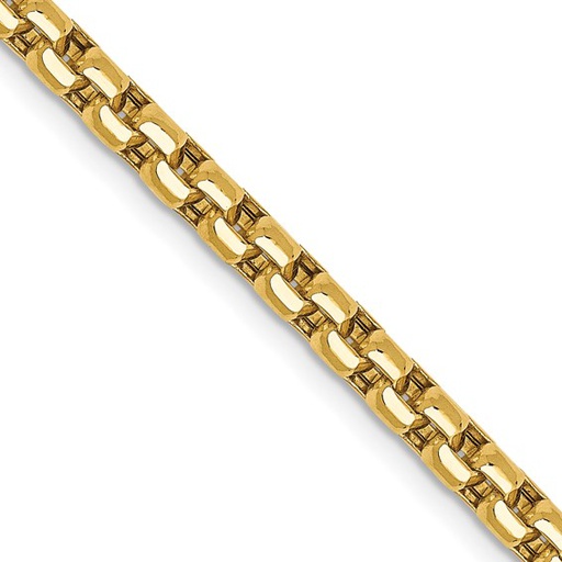 [QU.GOLD.0054603] 14k 3.6mm Semi-Solid Round Box Chain