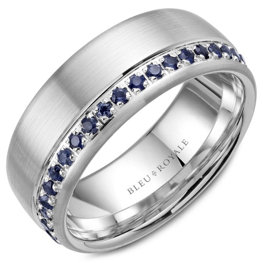 [CR.WEDD.0054839] 14k White Gold Sapphire Wedding Band