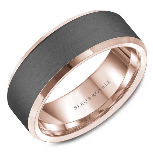 14k Rose Gold & Tantalum With Bevel Edges
