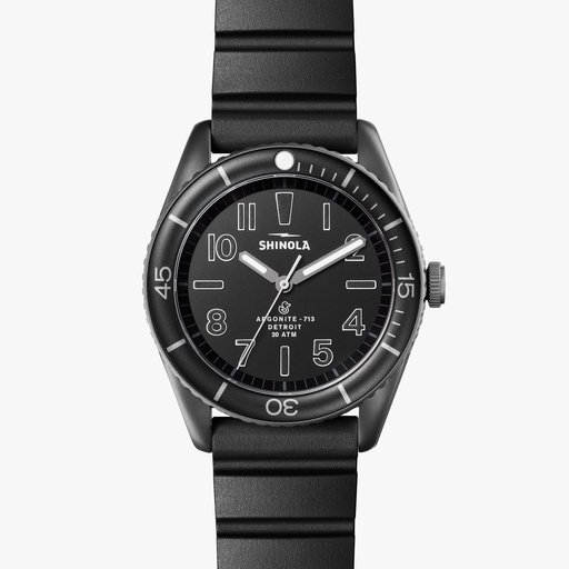 [SH.WATC.0054868] Duck 3 Hand Watch Black On Rubber Strap
