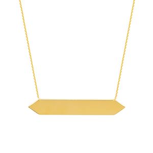 [MI.GOLD.0055034] 14k Gold Hexagon Bar Adjustable Necklace