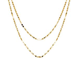 [MI.GOLD.0055040] 14k Valentino & Marquise Elements Duet Plue Adjustable Necklace