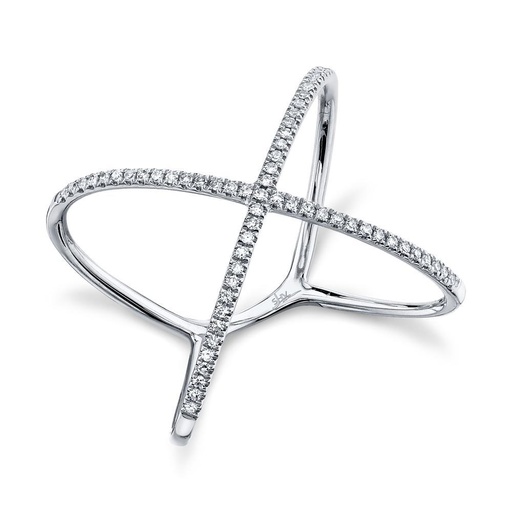 14k Diamond "X" Ring