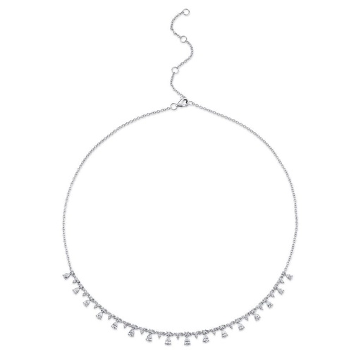 [SH.DIAM.0055100] 14k Pear Shape & Round Diamond Necklace