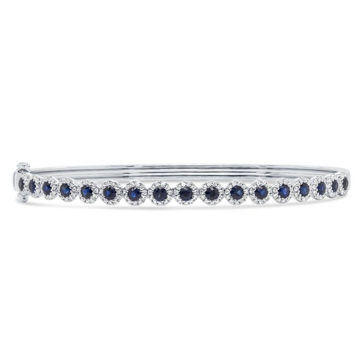 [SH.GEMS.0055104] 14k Sapphire & Diamond Bangle Bracelet