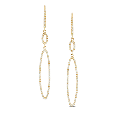 [DO.DIAM.0055182] 18k Diamond Fibonacci Long Oval Earrings
