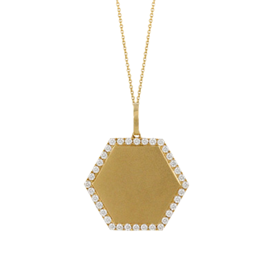 [DO.DIAM.0055185] 18k Diamond Fibonacci Hexagon Pendant