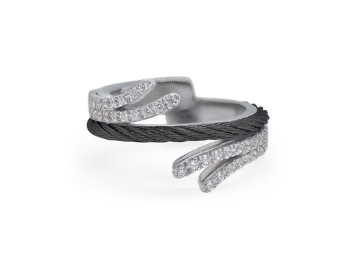 [AL.FASH.0055235] Double Passback Ring With 18k White Gold & Diamonds