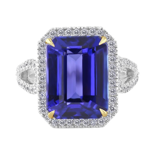 [SA.GJRG.0055265] 18k White Gold Tanzanite Halo Ring