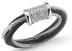 [AL.FRNG.0055369] Grey & Black Cable Ring, 0.06 tcw. Stainless steel