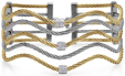 [AL.FBRA.0055372] Yellow & Grey Cable Wave Bracelet with Diamonds