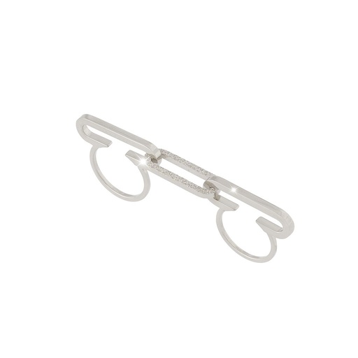 [TE.FRNG.0055399] Stockholm Double Finger Crystal Ring