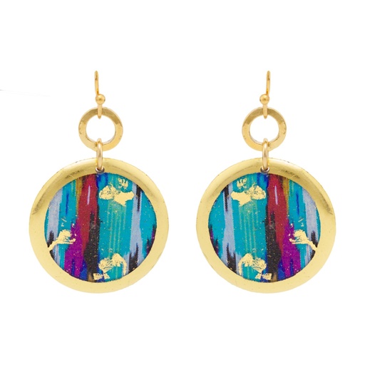 [EV.FBRA.0055462] Boho Blue Dangle Disc Earrings