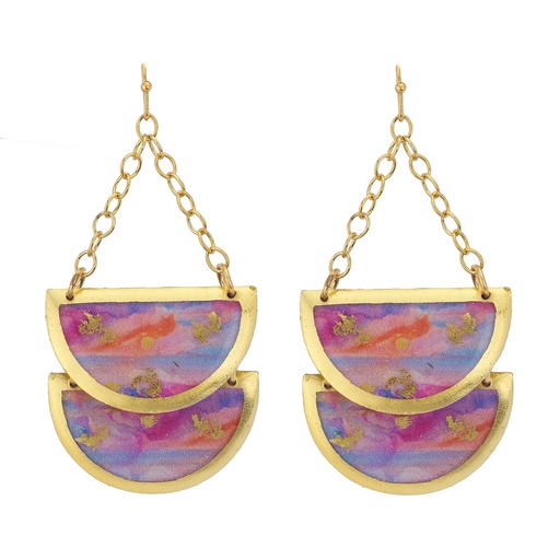 [EV.FEAR.0055472] Morning Run Double Half Circle Earrings