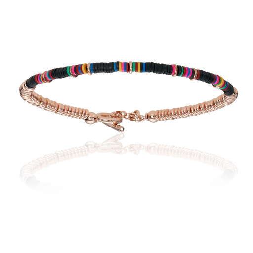 [DA.FBRA.0055482] Multicolor Black African with Rose Gold Bracelet