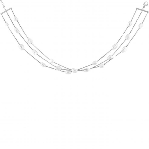 Butterlfy Triple Row Pearl Necklace