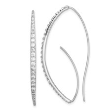 [FEAR.00073573] Sterling Silver Rhodium-plated CZ Threader Earrings