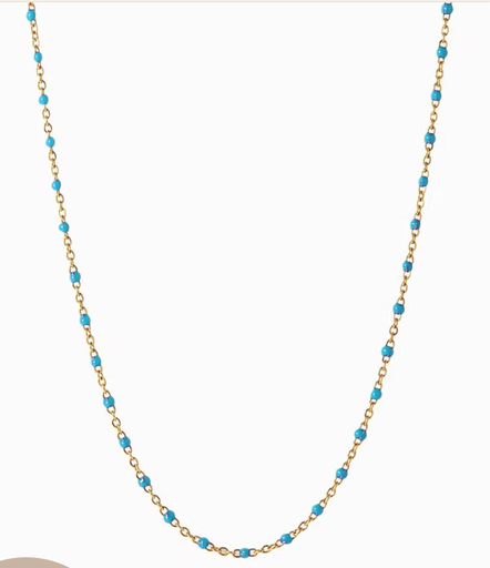 Enamel Bead on Piatto Chain