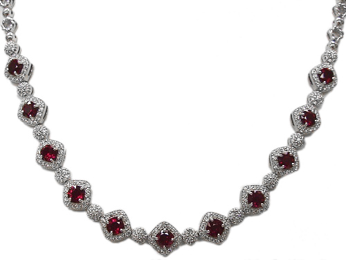 [GJNK.00073757] Ruby & Diamond Necklace